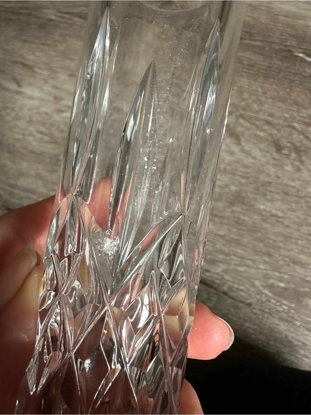 Macy's Clear Cut Crystal Bud Vase